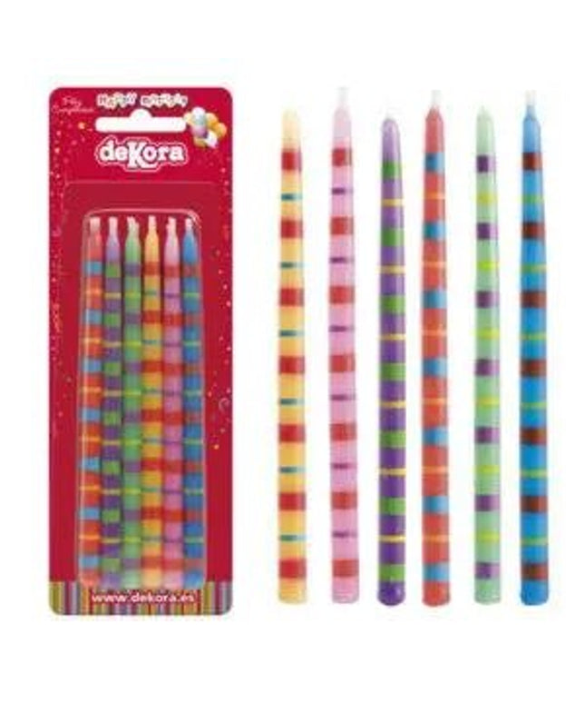 12 velas compridas cores 13cm by deKora - Bee my Gift