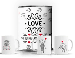 2 Canecas em Lata Dia dos Namorados - Bee my Gift