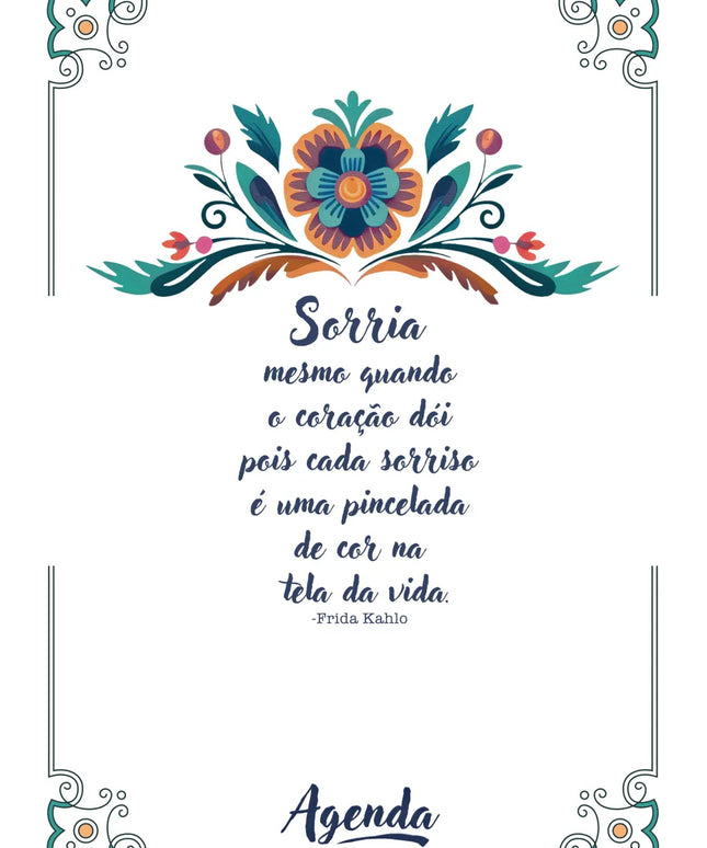 Agenda Personalizável Frida Branco - Bee my Gift