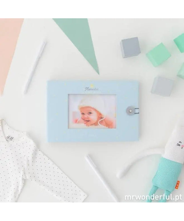 Álbum de fotos para bebé azul - Momentos da estrela da casa - Bee my Gift