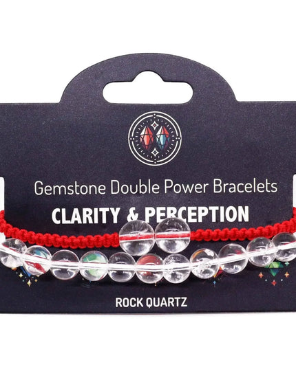 Gemstone Double Power Bracelets- Rock Quartz AWGifts Dropship