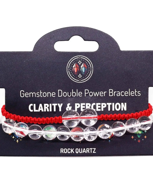 Gemstone Double Power Bracelets- Rock Quartz AWGifts Dropship