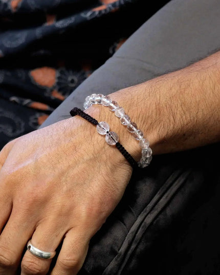 Gemstone Double Power Bracelets- Rock Quartz AWGifts Dropship