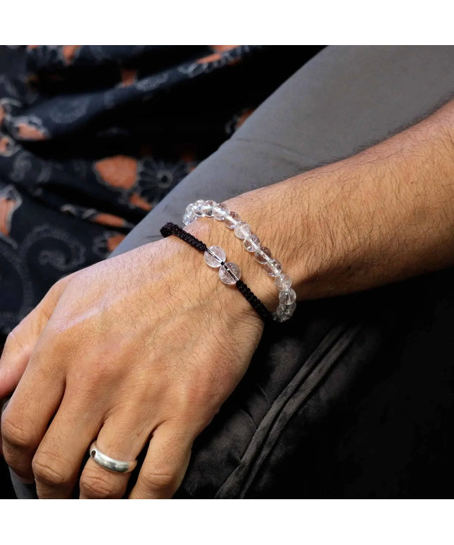 Gemstone Double Power Bracelets- Rock Quartz AWGifts Dropship