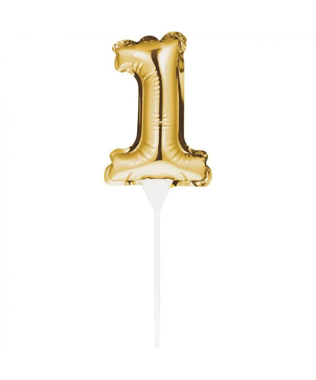 Balão nº 1 Dourado Topper Bolo - Bee my Gift