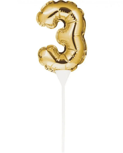 Balão nº 3 Dourado Topper Bolo - Bee my Gift