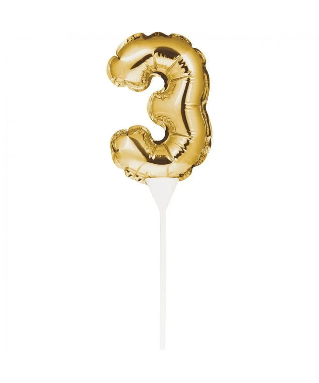 Balão nº 3 Dourado Topper Bolo - Bee my Gift