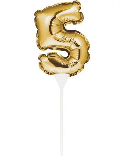 Balão nº 5 Dourado Topper Bolo - Bee my Gift