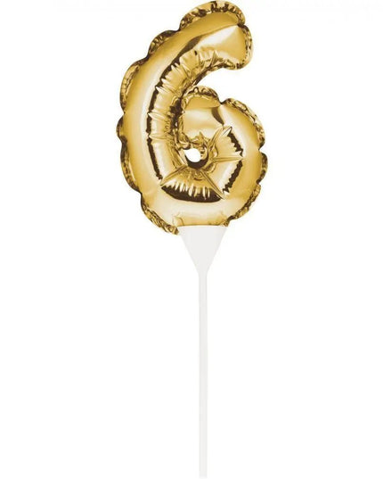 Balão nº 6 Dourado Topper Bolo - Bee my Gift