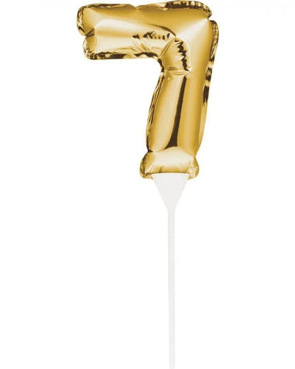 Balão nº 7 Dourado Topper Bolo - Bee my Gift