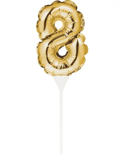 Balão nº8 Dourado Topper Bolo - Bee my Gift