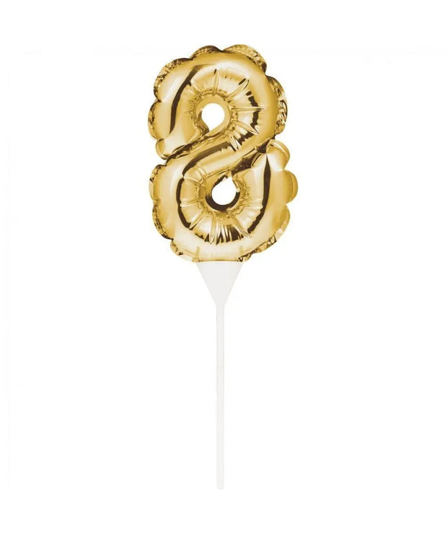 Balão nº8 Dourado Topper Bolo - Bee my Gift