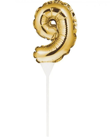 Balão nº9 Dourado Topper Bolo - Bee my Gift