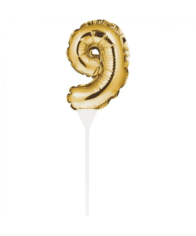 Balão nº9 Dourado Topper Bolo - Bee my Gift