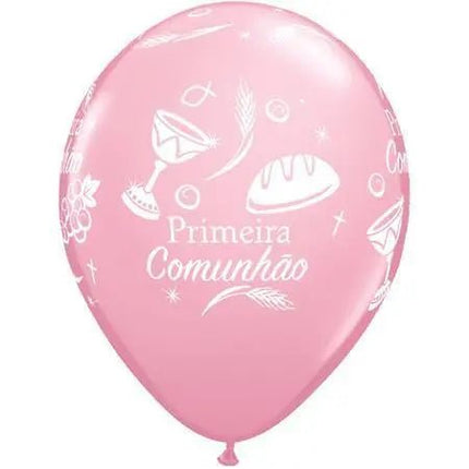 Balão Primeira Comunhão Rosa 11" - Bee my Gift