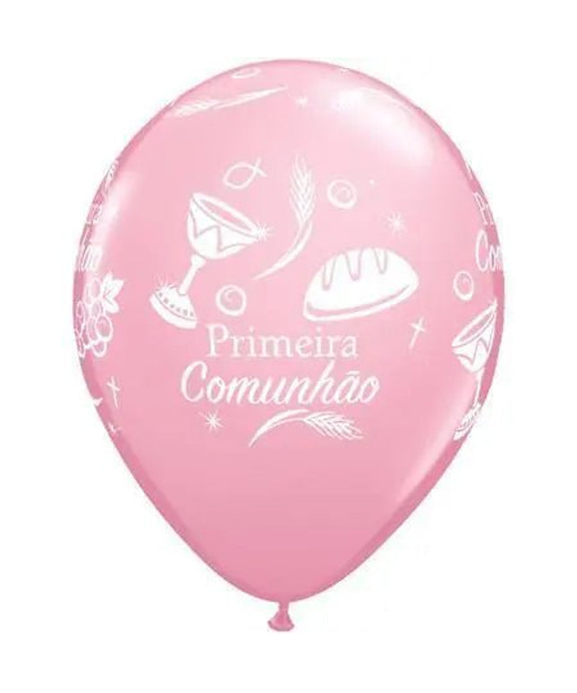Balão Primeira Comunhão Rosa 11" - Bee my Gift