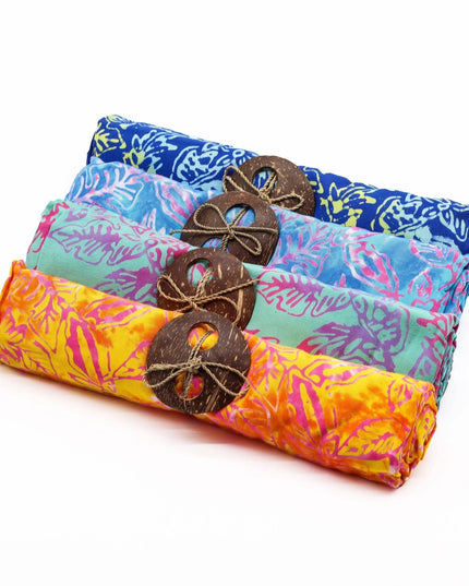 Bali Block Print Sarong - Tropical Leaves (4 Assorted Colours) - Bee my Gift