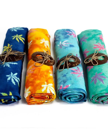 Bali Block Print Sarong - Tropical Leaves (4 Assorted Colours) - Bee my Gift