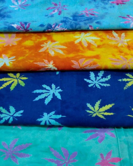 Bali Block Print Sarong - Tropical Leaves (4 Assorted Colours) - Bee my Gift