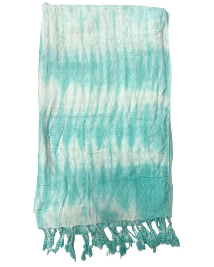 Boho Java Art Stole/Scarf - Teal Stripes & Motiff - 62x200cm - Bee my Gift