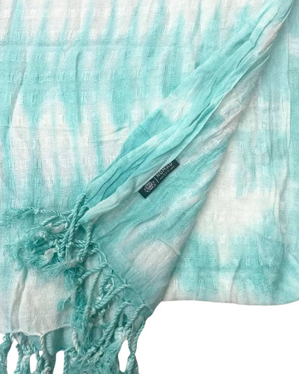 Boho Java Art Stole/Scarf - Teal Stripes & Motiff - 62x200cm - Bee my Gift
