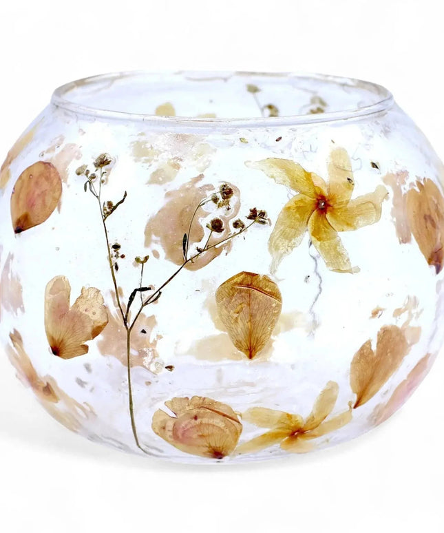 Botanical Glass Candle Holder - Large Rosa Bowl - Bee my Gift