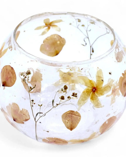 Botanical Glass Candle Holder - Large Rosa Bowl - Bee my Gift