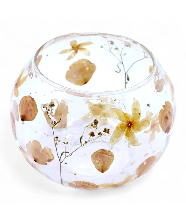 Botanical Glass Candle Holder - Large Rosa Bowl - Bee my Gift