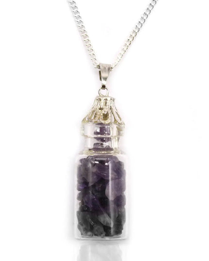 Bottled Gemstones Necklace - Amethyst - Bee my Gift