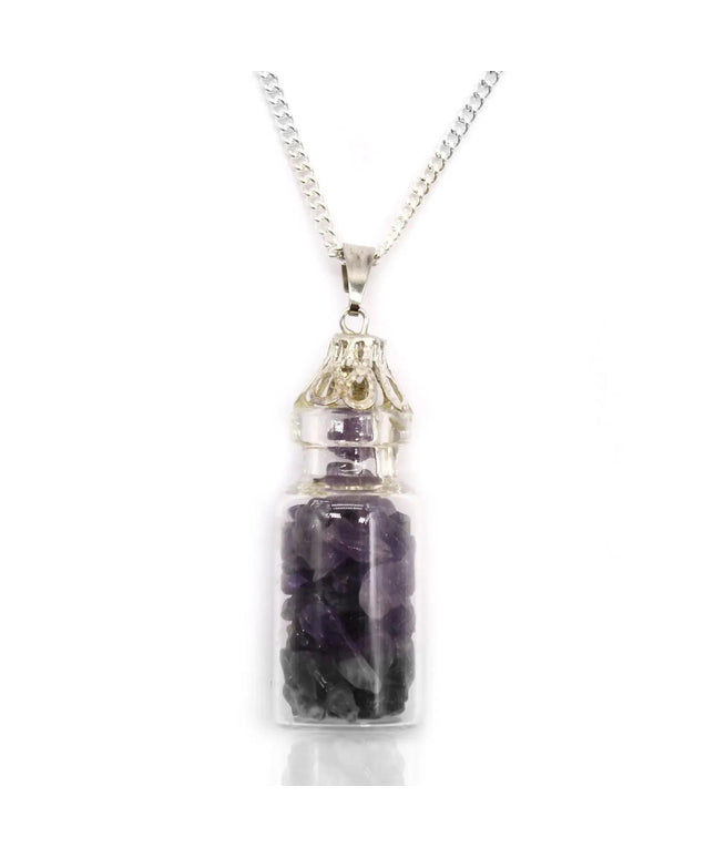 Bottled Gemstones Necklace - Amethyst - Bee my Gift
