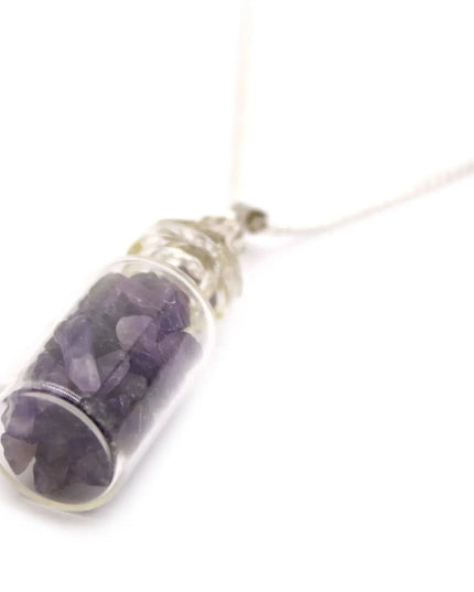 Bottled Gemstones Necklace - Amethyst - Bee my Gift