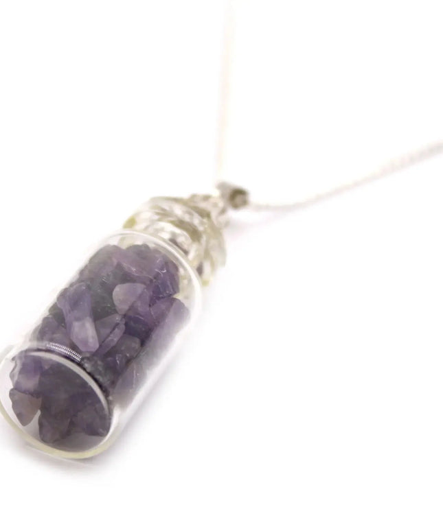 Bottled Gemstones Necklace - Amethyst - Bee my Gift