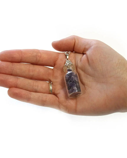 Bottled Gemstones Necklace - Amethyst - Bee my Gift