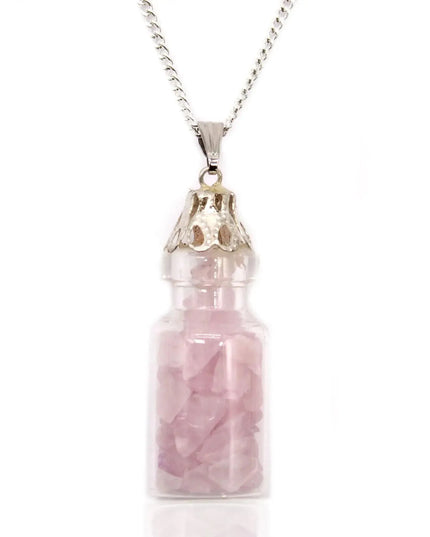 Bottled Gemstones Necklace - Rose Quartz - Bee my Gift