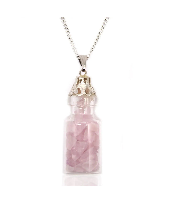 Bottled Gemstones Necklace - Rose Quartz - Bee my Gift