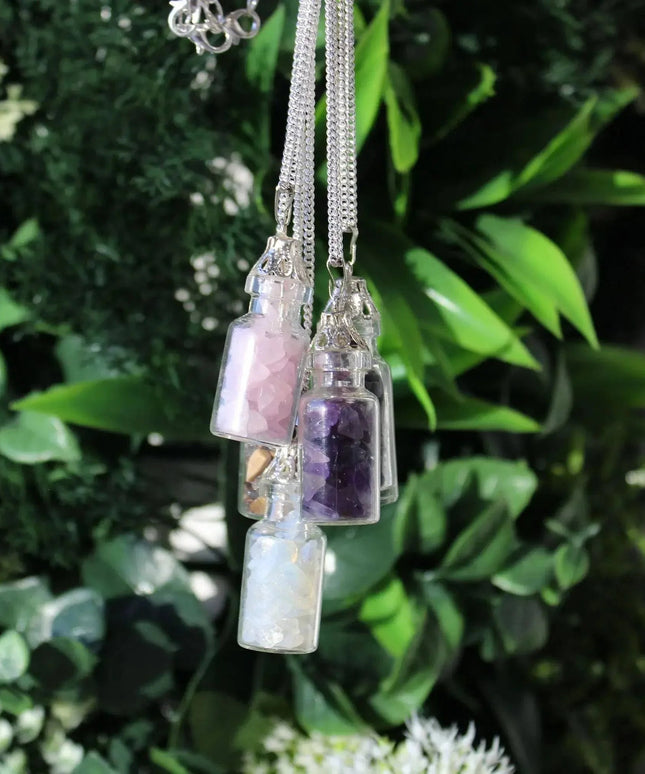 Bottled Gemstones Necklace - Rose Quartz - Bee my Gift