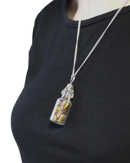 Bottled Gemstones Necklace - Tiger Eye - Bee my Gift