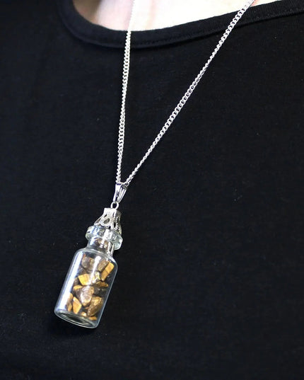 Bottled Gemstones Necklace - Tiger Eye - Bee my Gift