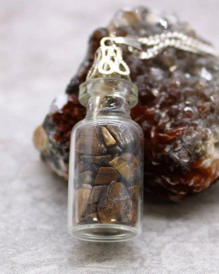 Bottled Gemstones Necklace - Tiger Eye - Bee my Gift