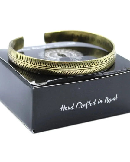 Brass Tibetan Bracelet - Slim Tribal Leaf - Bee my Gift