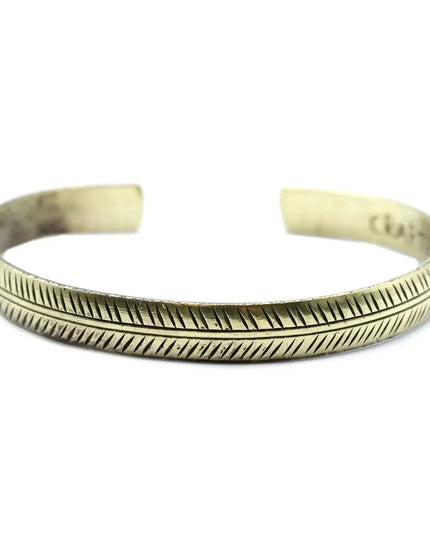 Brass Tibetan Bracelet - Slim Tribal Leaf - Bee my Gift