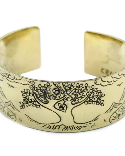 Brass Tibetan Mantra Bracelet - Tree of Life - Bee my Gift