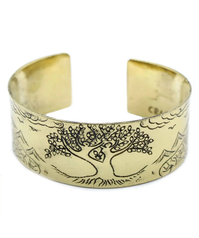 Brass Tibetan Mantra Bracelet - Tree of Life - Bee my Gift