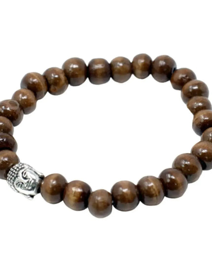 Brown Beads & Buddah Bangle - Bee my Gift