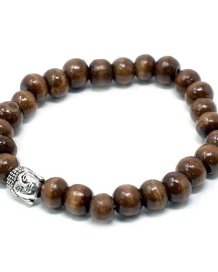 Brown Beads & Buddah Bangle - Bee my Gift