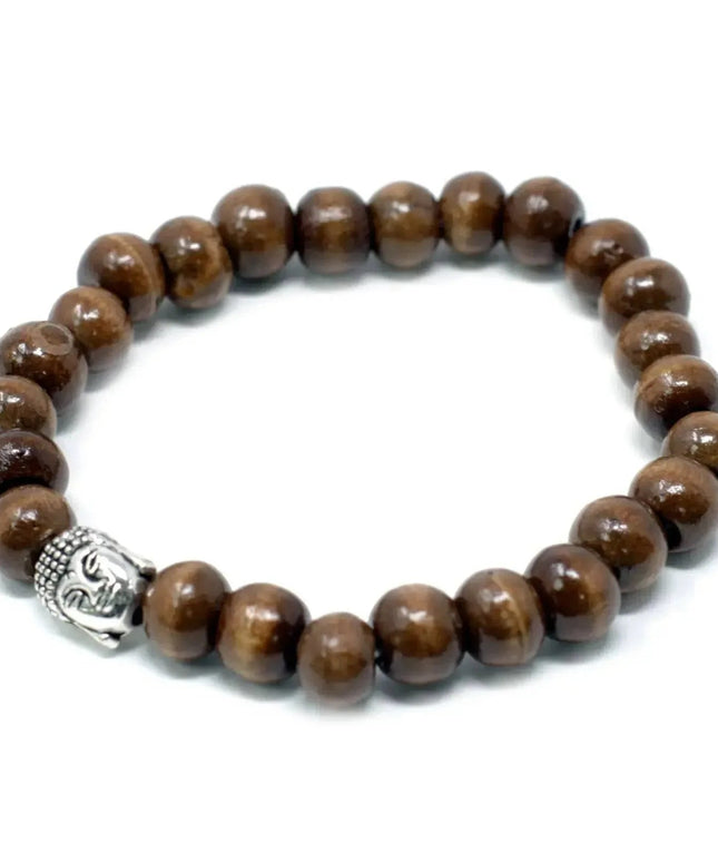 Brown Beads & Buddah Bangle - Bee my Gift