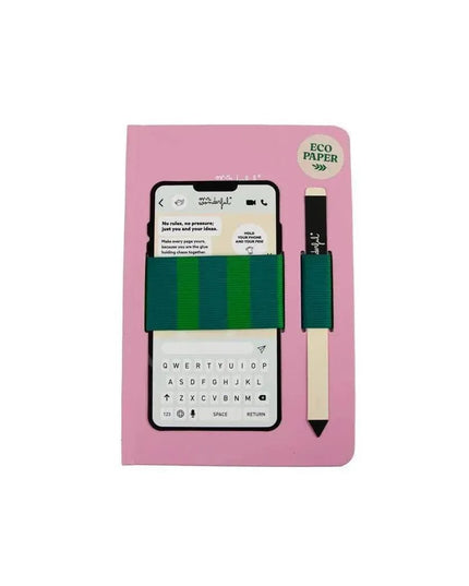 Caderno rosa A5 com suporte para smartphone + caneta - Mr. Wonderful - Bee my Gift