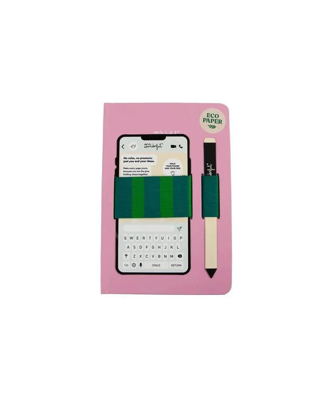 Caderno rosa A5 com suporte para smartphone + caneta - Mr. Wonderful - Bee my Gift