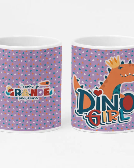 Caneca Cerâmica Dino Girl 011 - Bee my Gift