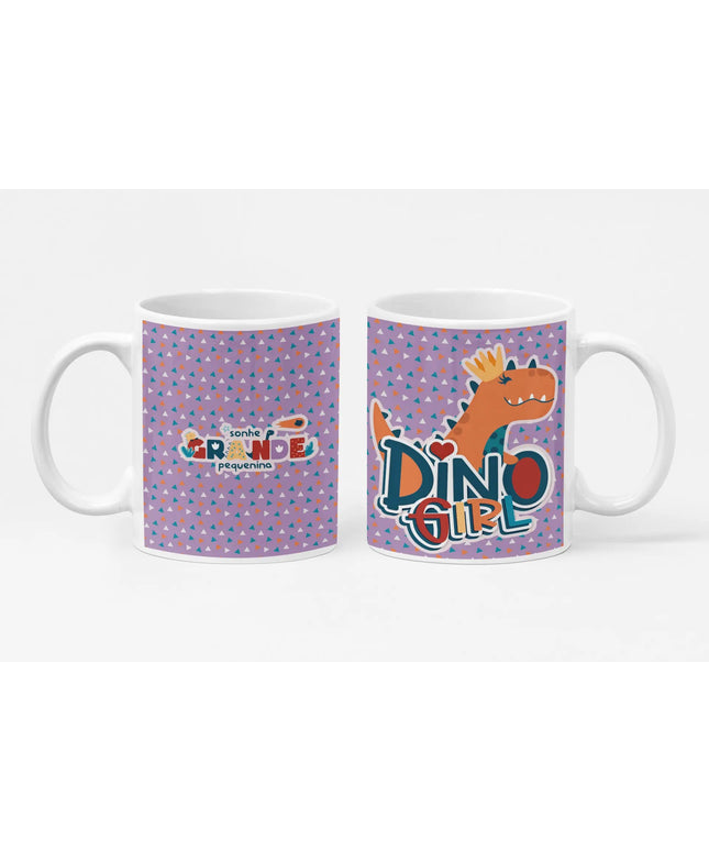 Caneca Cerâmica Dino Girl 011 - Bee my Gift